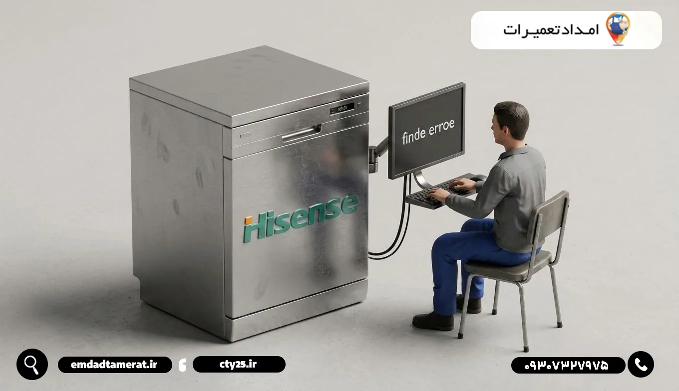 مراحل عیبیابی ماشین ظرفشویی هایسنس توسط تعمیرکار متخصص